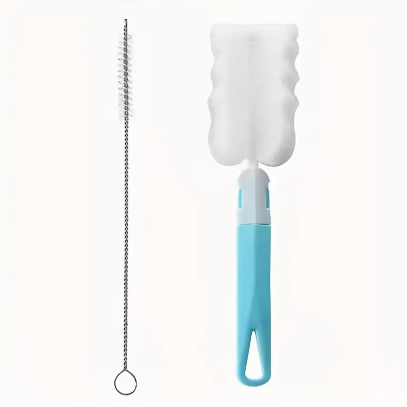 2pcs Sponge And Metal Cleaning Brush