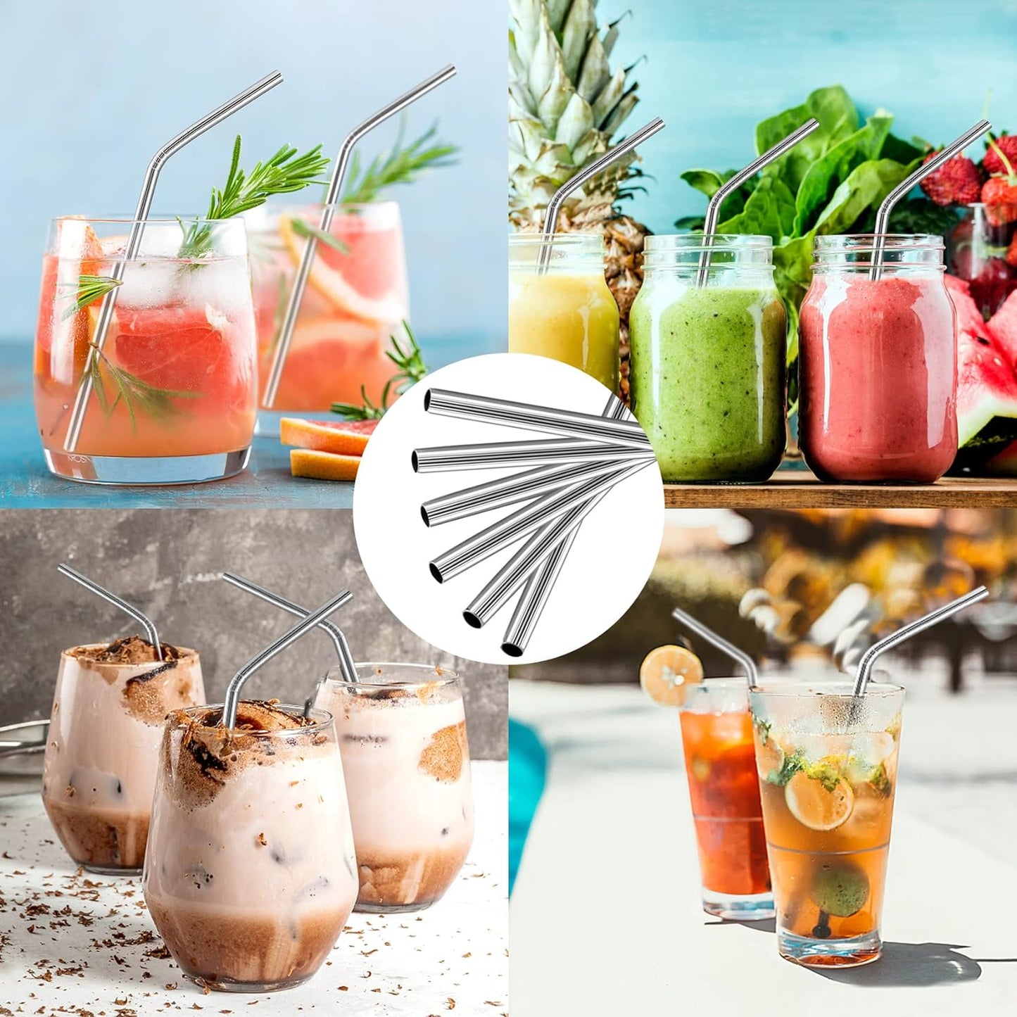 Stainless Steel Straw, Reusable Metal Straw for 30 oz & 20 oz Tumblers Cups, Mugs, Cold Beverages