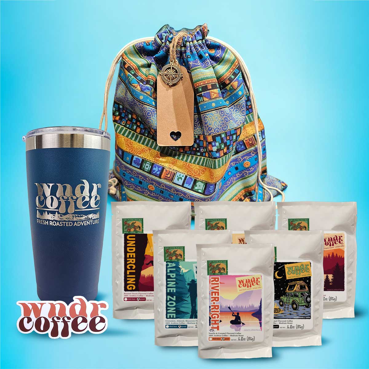 Gift-Set-1.8oz-flavored-decaf-bluegradient-tumbler-logosticker