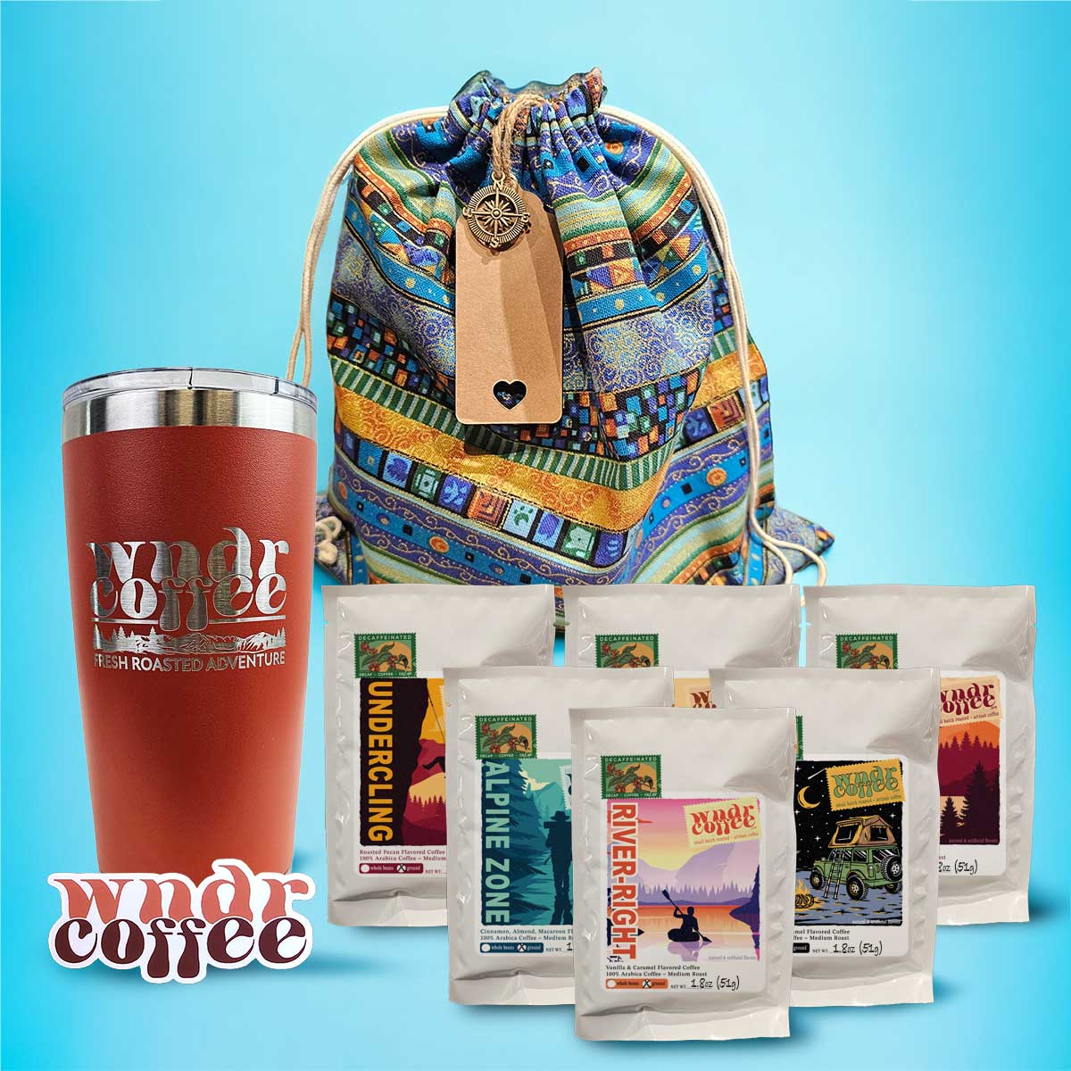 Gift-Set-1.8oz-flavored-decaf-darkorange-tumbler-logosticker