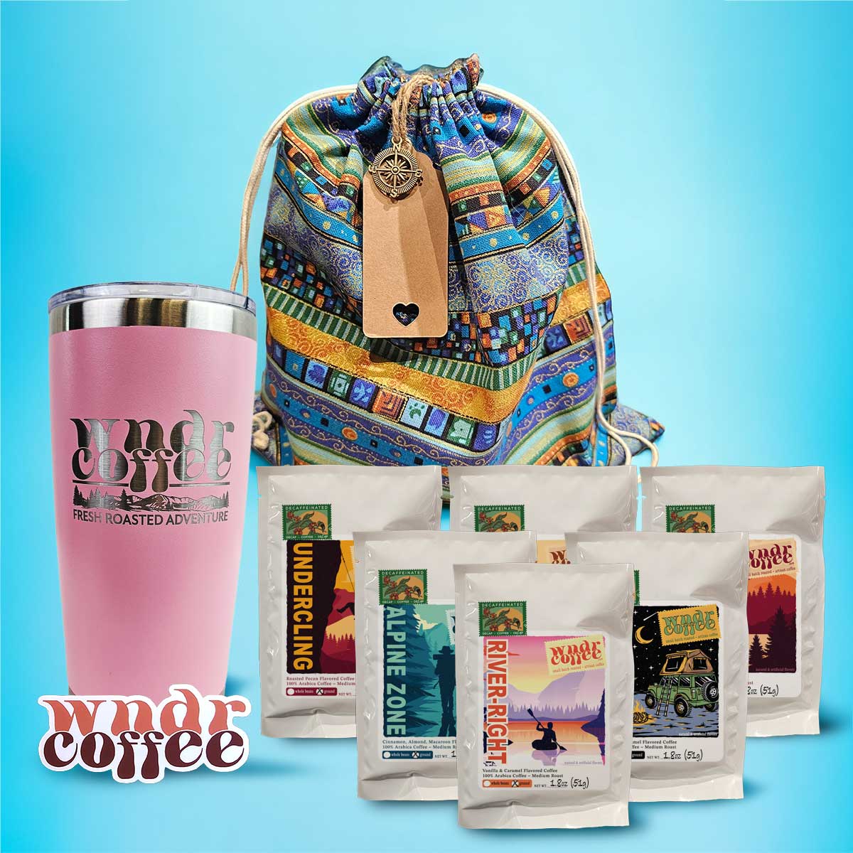 Gift-Set-1.8oz-flavored-decaf-lightpink-tumbler-logosticker
