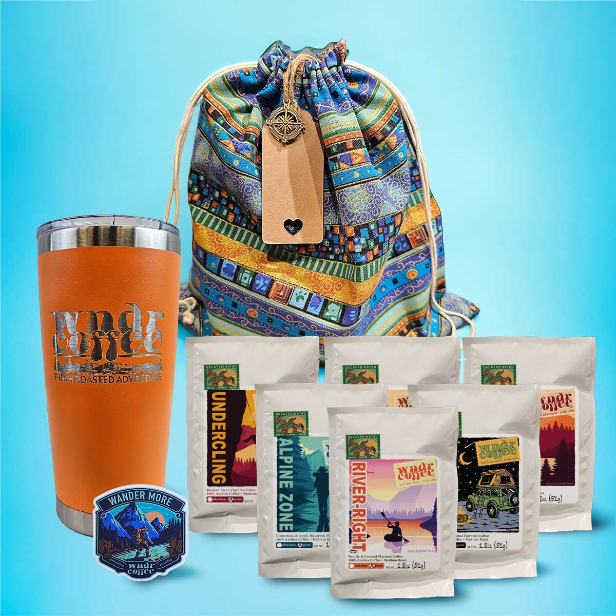 Gift-Set-1.8oz-flavored-decaf-orange-tumbler-wandermoresticker