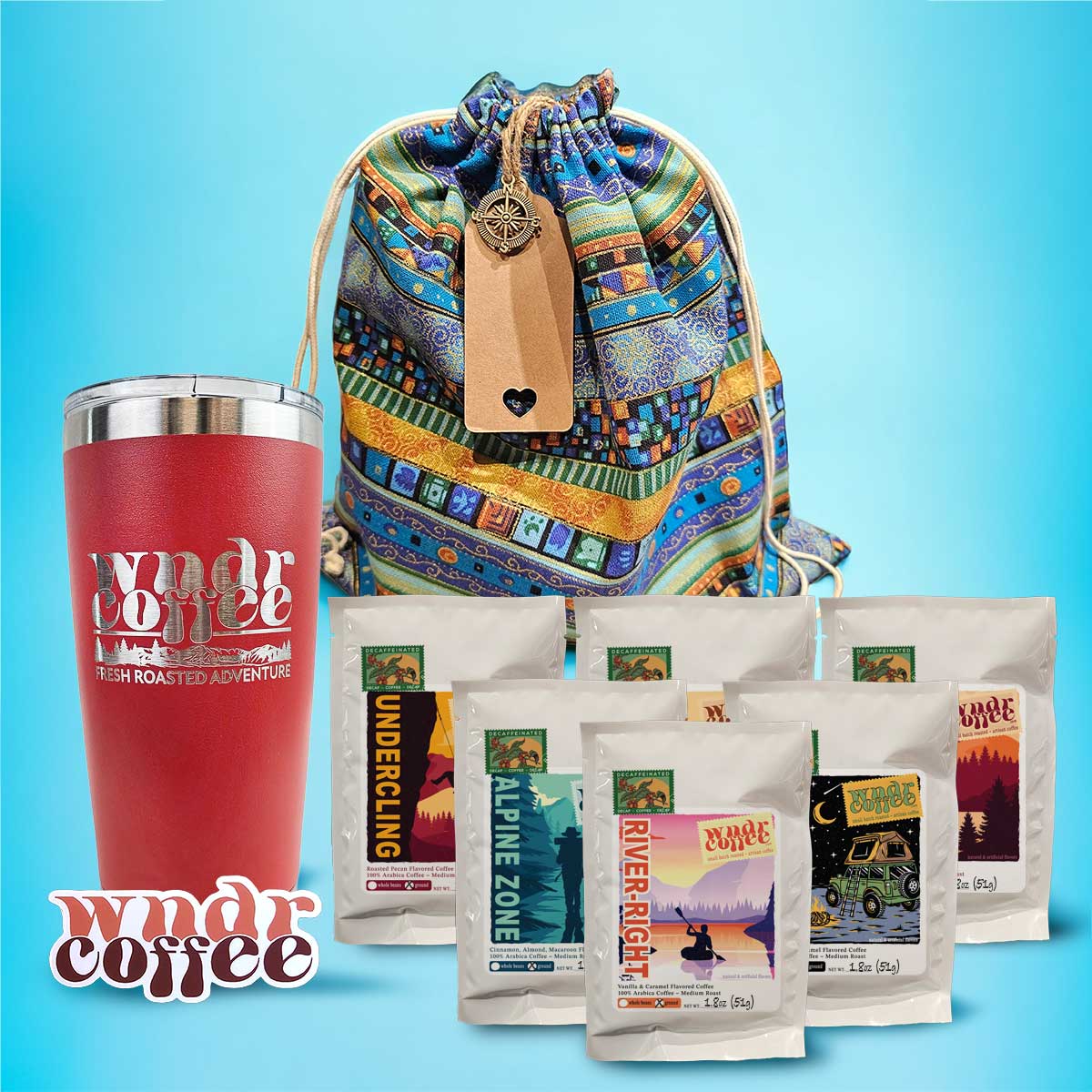 Gift-Set-1.8oz-flavored-decaf-red-tumbler-logosticker