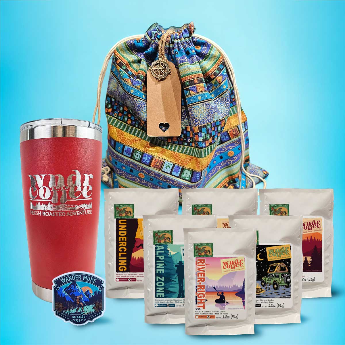 Gift-Set-1.8oz-flavored-decaf-red-tumbler-wandermoresticker