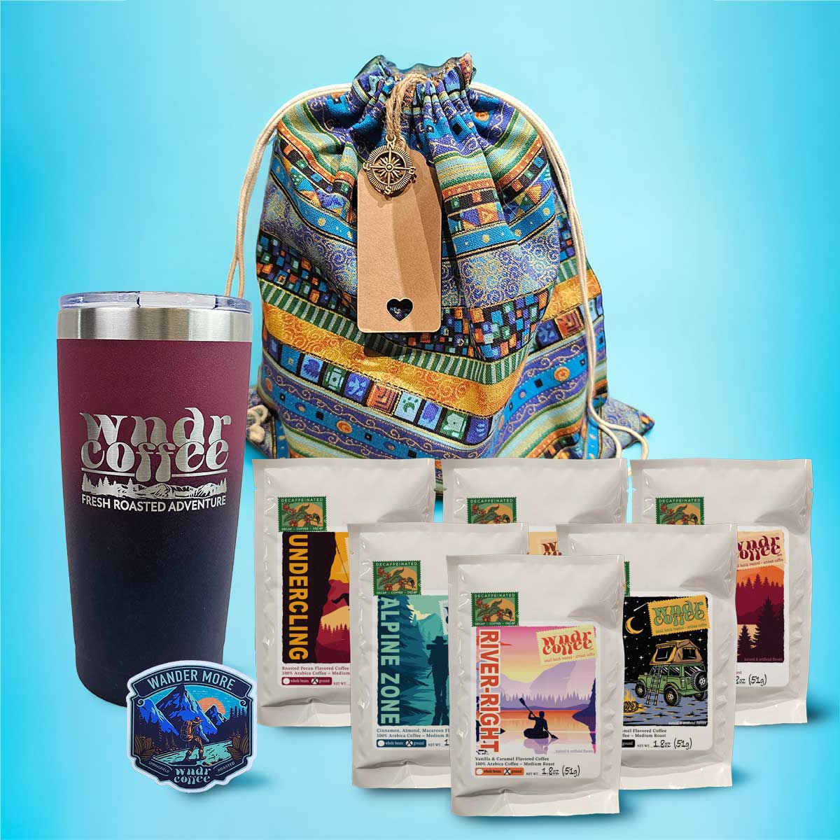 Gift-Set-1.8oz-flavored-decaf-redgradient-tumbler-wandersticker