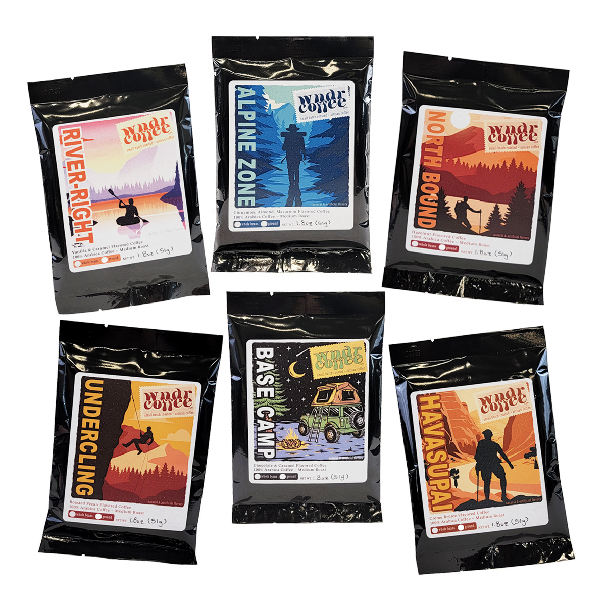 Flavor Exploration - Flavored Coffee Flight Set - 1.8oz Bags