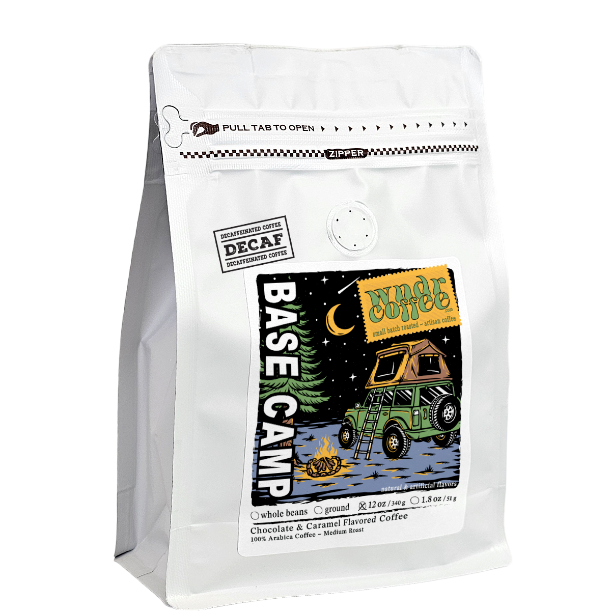 decaf-12oz-bag-Base-Camp-Flavored-Coffee