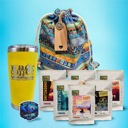 Gift-Set-1.8oz-flavored-decaf-yellow-tumbler-wandermoresticker