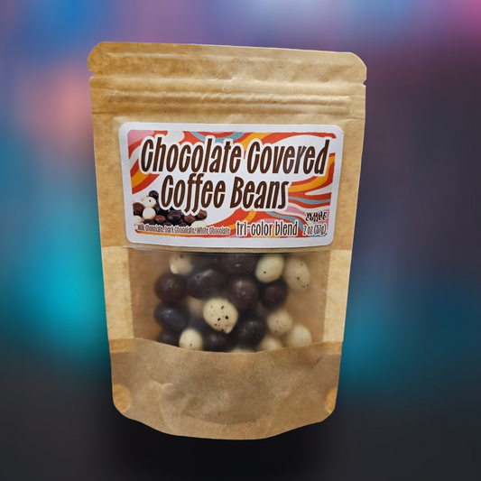Tri-Color Chocolate Covered Coffee Beans - 2oz Bag